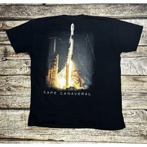 Space X T Shirt Cape Canaveral Rocket Launch Adult Size XL Black
